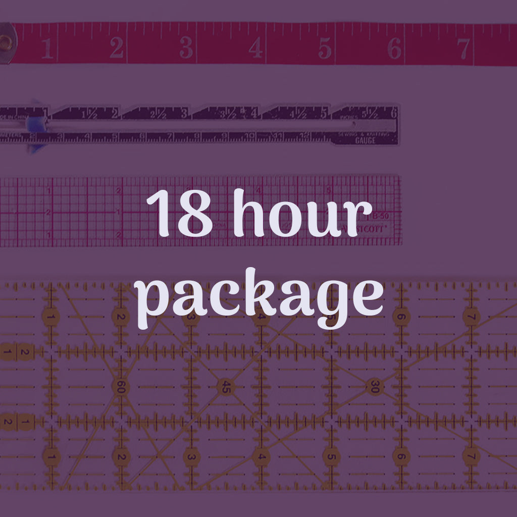 18 hours of private, in-home sewing lessons with expert instructor Valerie Williams. Learn in your own home at your own pace! Perfect package for ongoing lessons.