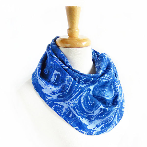 blue marble button scarf
