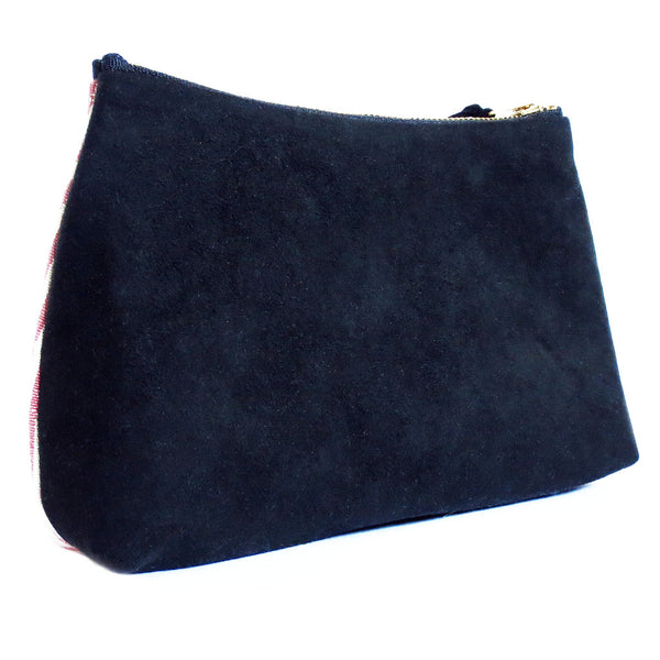 back of the DC pride zip pouch is black ultrasuede