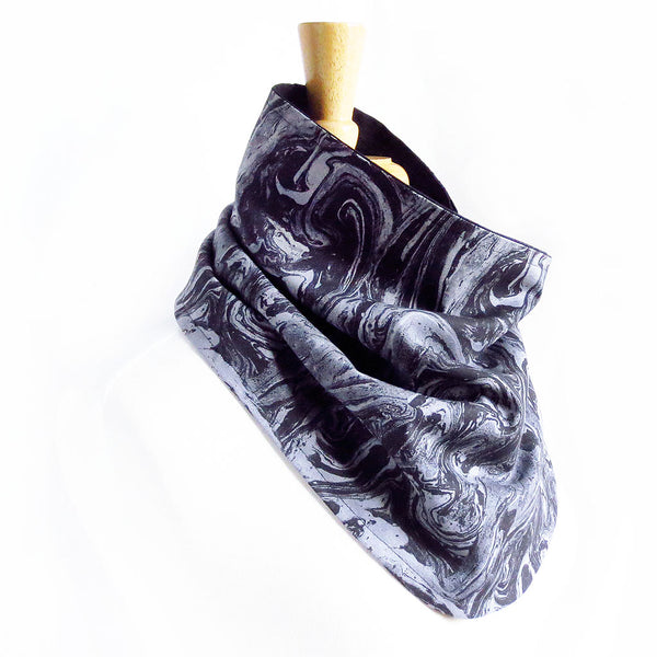 black marble button scarf