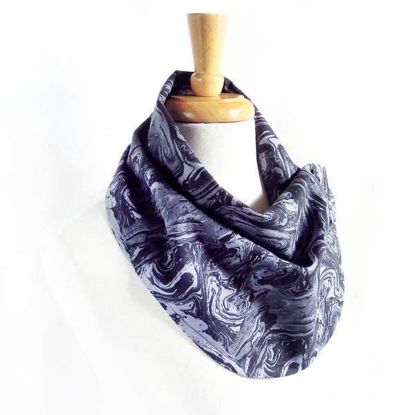 black marble button scarf