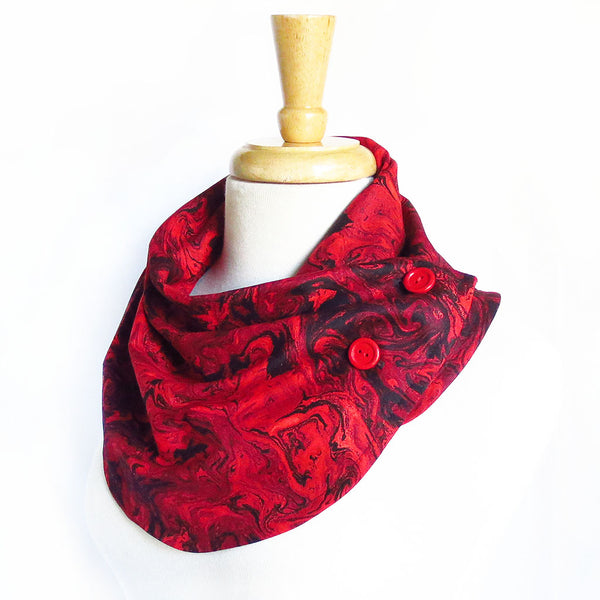 red marble button scarf