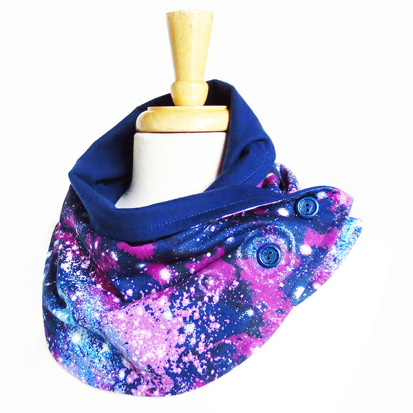 galaxy button scarf