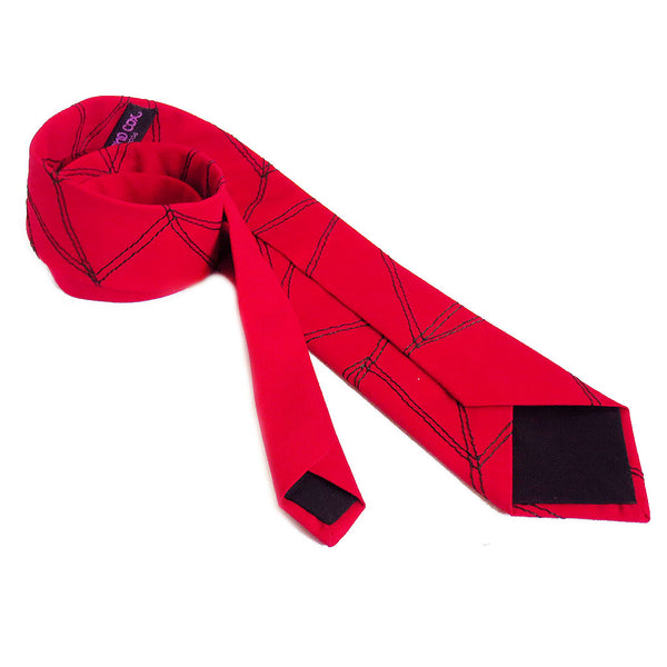 chevron wave in red necktie