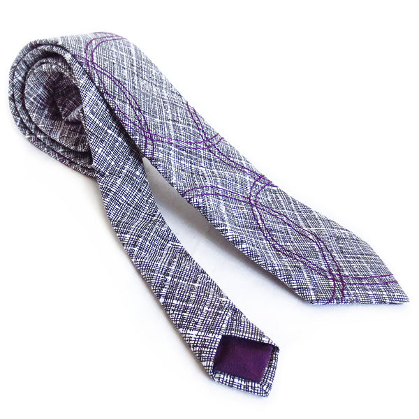 venn in purple necktie