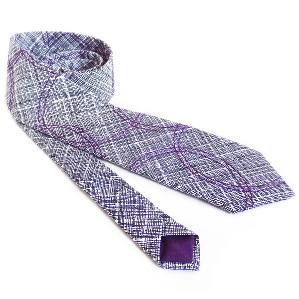 venn in purple necktie