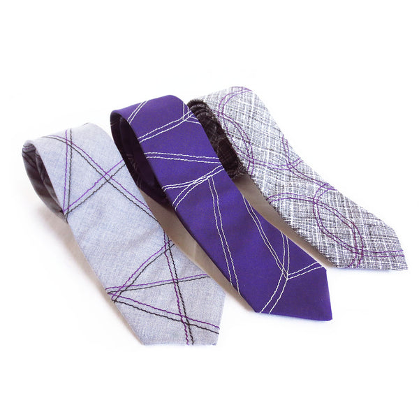 chevron wave in purple necktie