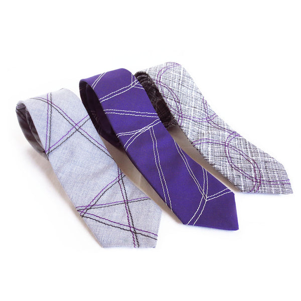 venn in purple necktie