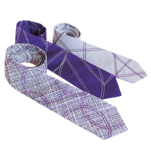 chevron wave in purple necktie